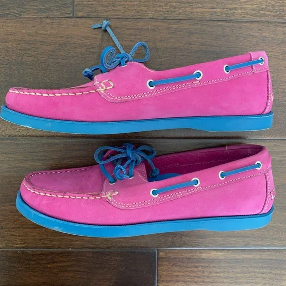 Tesori Pink & Blue Boat Shoes - 7-1/2 - Picture 3 of 6
